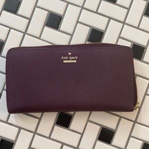 Kate Spade 100% genuine leather burgundy wallet